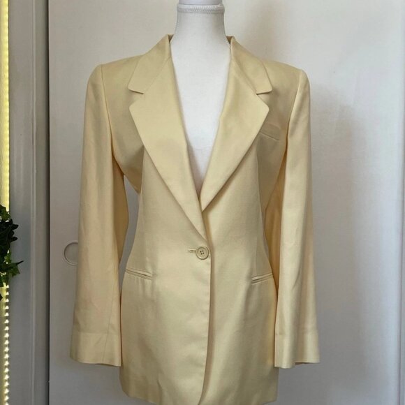 VTG yellow silk ELLEN TRACY blazer - Picture 1 of 5